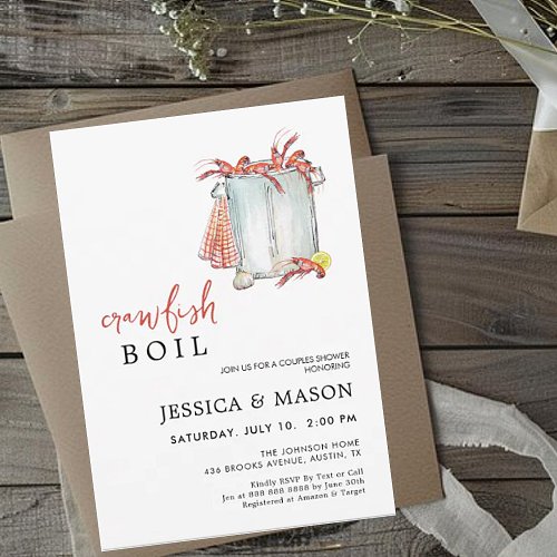 Crawfish Boil Couples Bridal Shower  Invitation