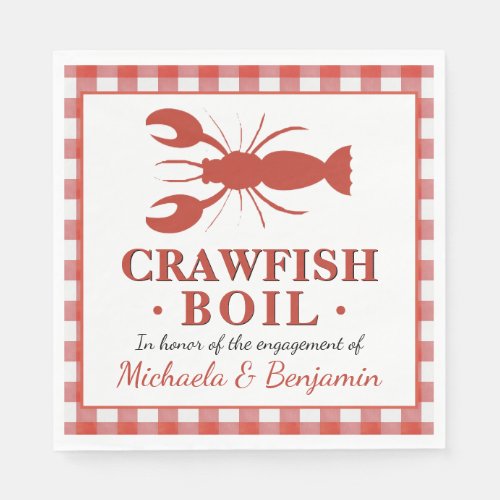 Crawfish Boil Couples Picnic Engagement Party Napkins