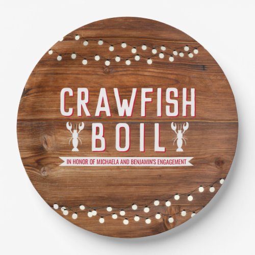 Crawfish Boil Couples Rustic Engagement Party Paper Plates