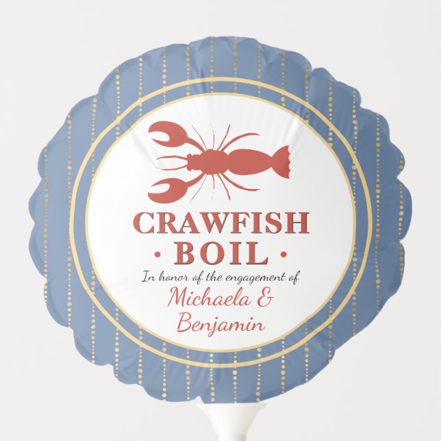 Crawfish Boil Couples Shower Engagement Party Balloon (Front)