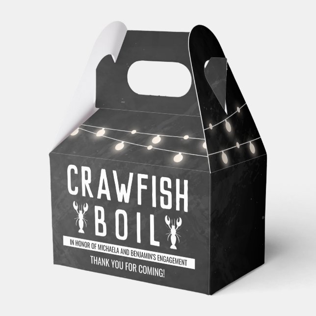 Crawfish Boil Couples Shower Engagement Party Favor Boxes (Front Side)