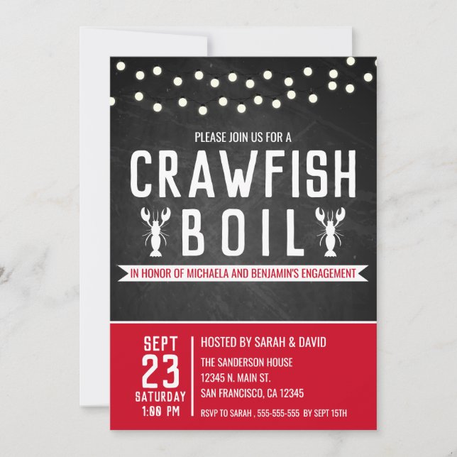 Crawfish Boil Couples Shower Engagement Party Invitation (Front)