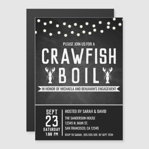 Crawfish Boil Couples Shower Engagement Party Magnetic Invitation