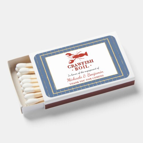 Crawfish Boil Couples Shower Engagement Party Matchboxes