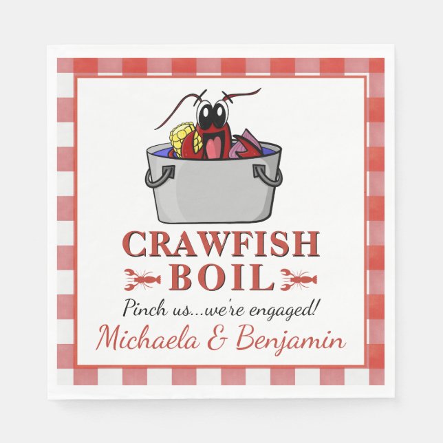 Crawfish Boil Couples Shower Engagement Party Napkins (Front)