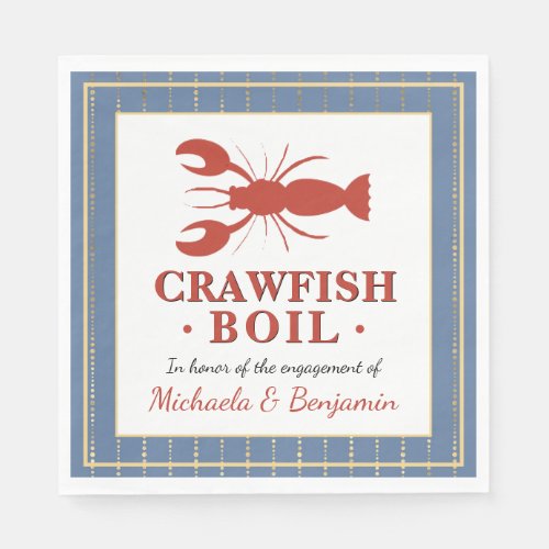 Crawfish Boil Couples Shower Engagement Party Napkins
