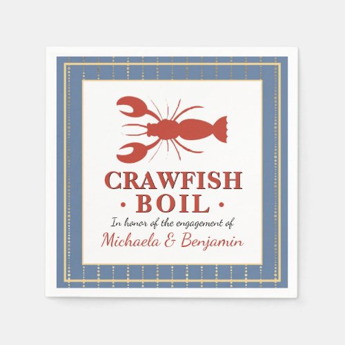 Crawfish Boil Couples Shower Engagement Party Napkins