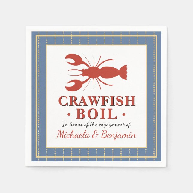 Crawfish Boil Couples Shower Engagement Party Napkins (Front)