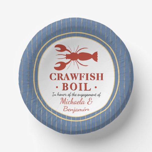 Crawfish Boil Couples Shower Engagement Party Paper Bowls