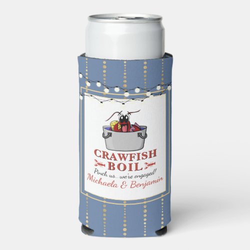 Crawfish Boil Couples Shower Engagement Party Seltzer Can Cooler