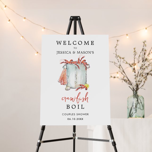 Crawfish Boil Couples Shower Welcome sign  (In Situ (Stand))