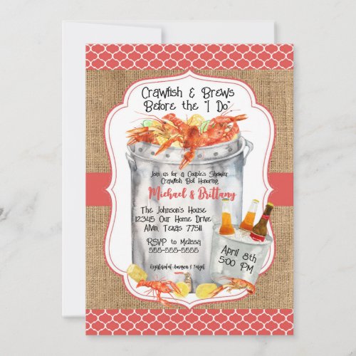 Crawfish Boil Couples Wedding Shower Invitation