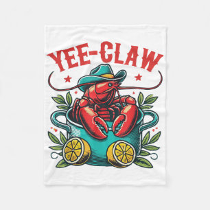 Crawfish Boil Cowboy Hat Texas Louisiana Party Yee Fleece Blanket