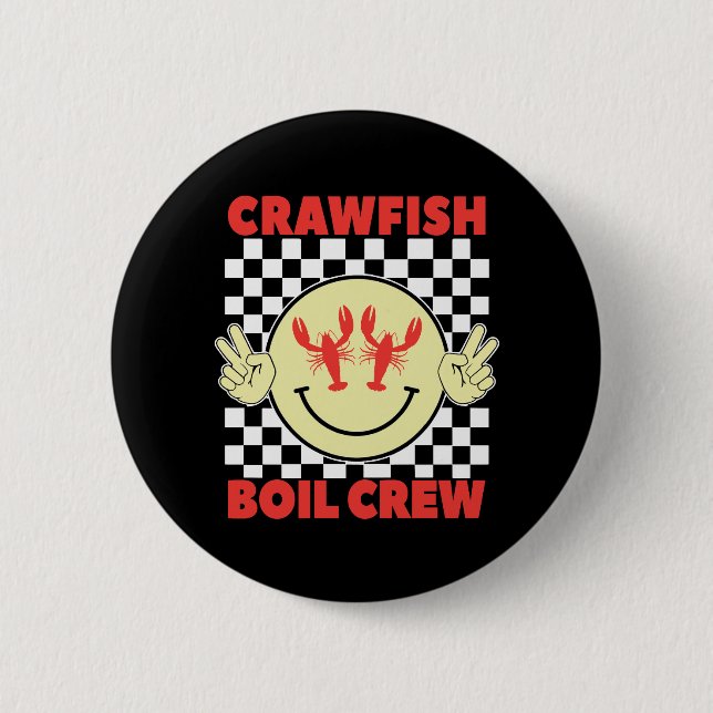 Crawfish Boil Crew Crawfish Season Crawfish Face Button (Front)