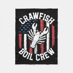 Crawfish Boil Crew Funny Cajun Shirts For Men Mard Fleece Blanket