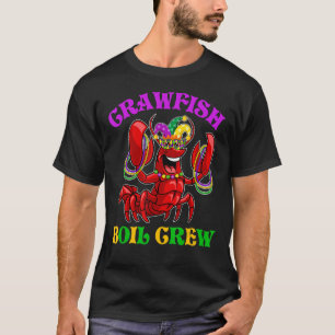Crawfish Boil Crew  Mardi Gras Party Jester Mask B T-Shirt