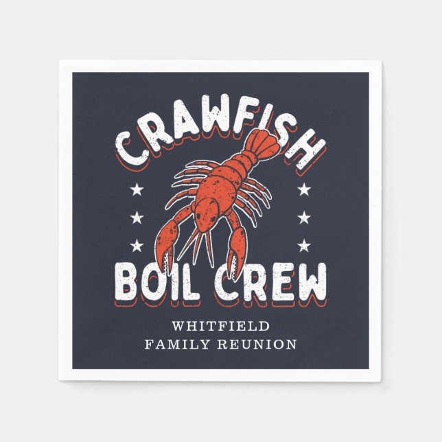 Crawfish Boil Crew Summer Seafood Family Party Napkins (Front)