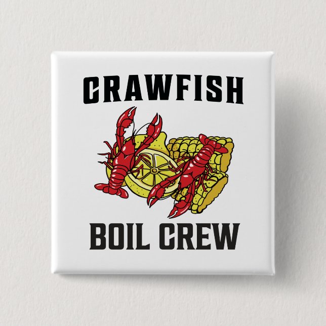 Crawfish Boil Crew T-Shirt Button (Front)