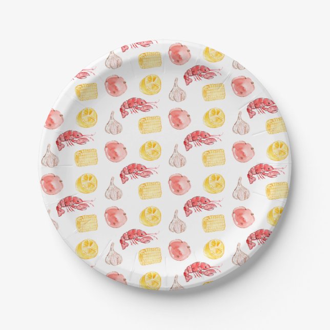 Crawfish Boil Cute  Paper Plates (Front)