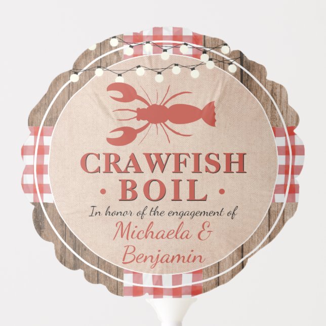 Crawfish Boil Engagement Party Balloon (Front)