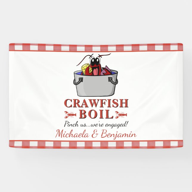 Crawfish Boil Engagement Party Banner (Horizontal)