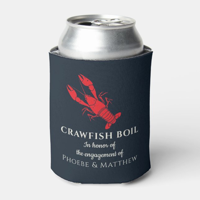 Crawfish Boil Engagement Party Can Cooler (Can Front)