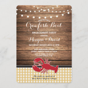 Crawfish Boil Engagement Party Check Lobster Invitation