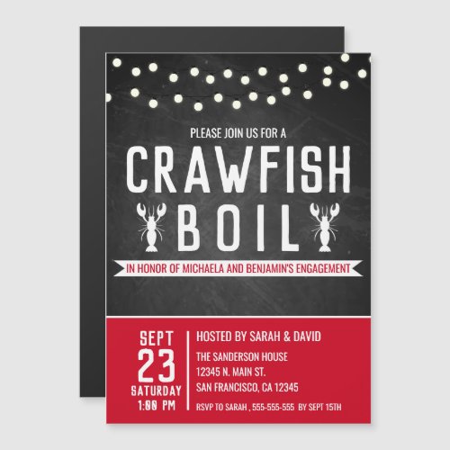 Crawfish Boil Engagement Party Couples Shower Magnetic Invitation