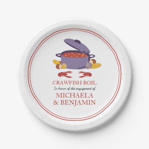 Crawfish Boil Engagement Party Couples Shower Paper Plates