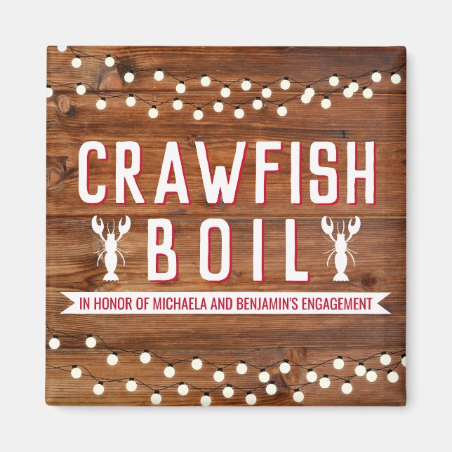 Crawfish Boil Engagement Party Favor Magnet (Front)