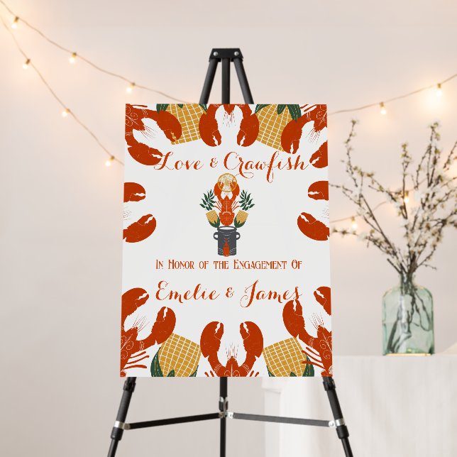 Crawfish Boil Engagement Party Foam Board (In Situ (Stand))