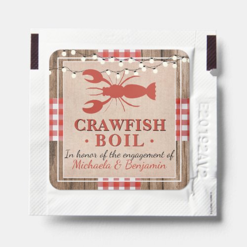 Crawfish Boil Engagement Party Hand Sanitizer Packet
