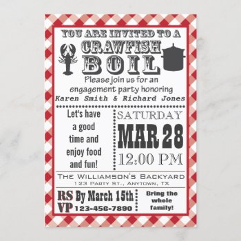 Crawfish Boil Engagement Party Invitation by aaronsgraphics at Zazzle