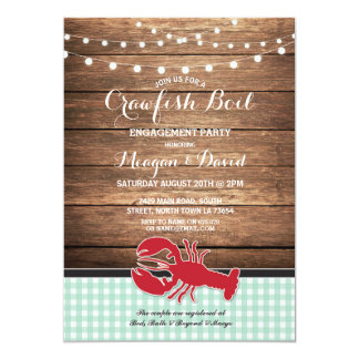 Crawfish Boil Engagement Party Mint Lobster Invitation