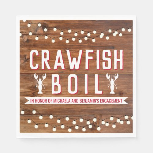 Crawfish Boil Engagement Party Napkins