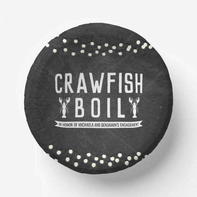 Crawfish Boil Engagement Party Paper Bowls (Front)
