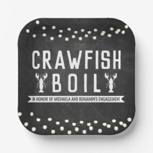 Crawfish Boil Engagement Party Paper Plates