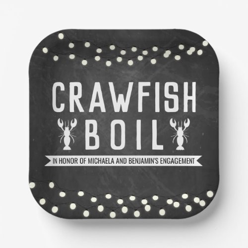 Crawfish Boil Engagement Party Paper Plates