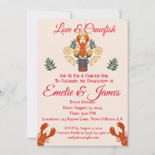 Crawfish Boil Engagement Party – Seafood Cookout  Invitation