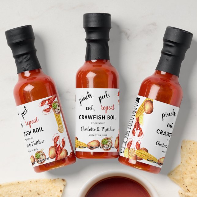 Crawfish Boil Engagement Seafood Party Hot Sauces (Laydown)