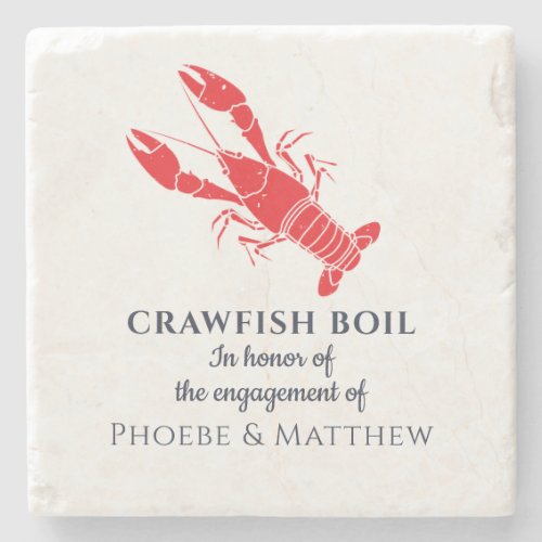 Crawfish Boil Engagement Seafood Party Stone Coaster