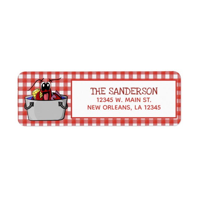 Crawfish Boil Family Reunion Party Address Label (Front)