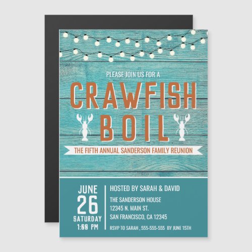 Crawfish Boil Family Reunion Seafood Party Magnetic Invitation