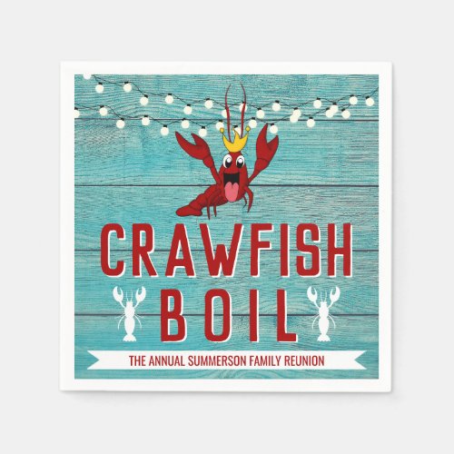 Crawfish Boil Family Reunion Seafood Party Napkins