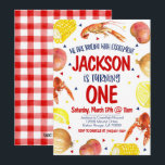 Crawfish Boil First Birthday Invitation<br><div class="desc">We are Boiling with Excitement!

Makes a great invitation to celebrate your little ones' birthday during Crawfish Season!</div>