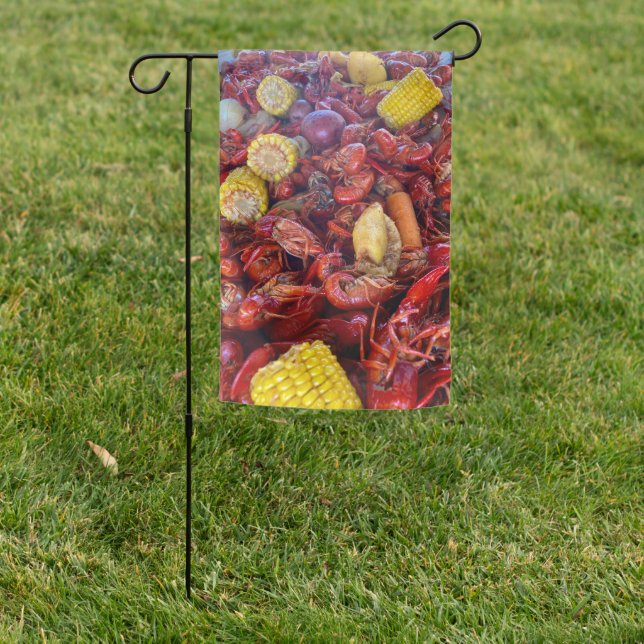 Crawfish boil garden flag. garden flag (In SItu)