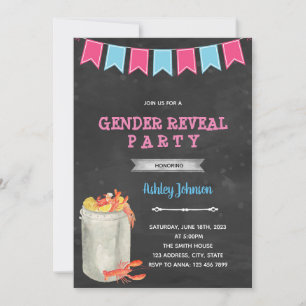 Crawfish boil gender reveal invitation