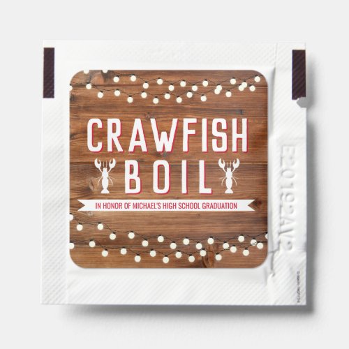 Crawfish Boil Graduation Birthday Party Rustic Hand Sanitizer Packet