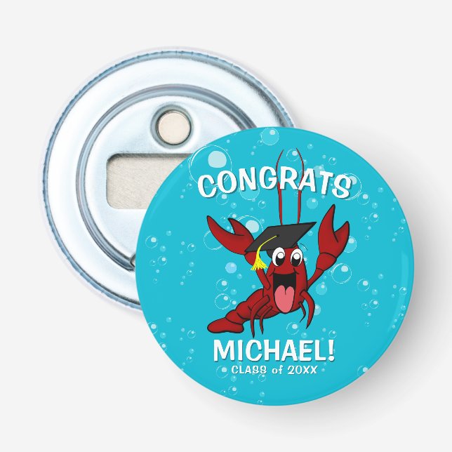 Crawfish Boil Graduation Party Bottle Opener (Front)