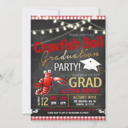 Crawfish Boil Graduation Party Invitation